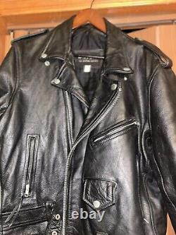 Vintage Wilson Motorcycle Jacket Men's Large Black Leather Biker