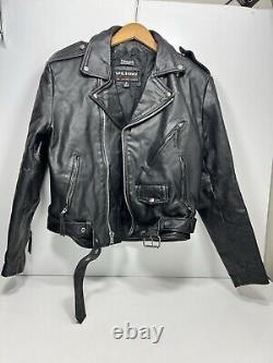 Vintage Wilson's Leather Bike Black Thinsulate Belted Jacket Mens Medium