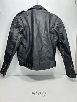Vintage Wilson's Leather Bike Black Thinsulate Belted Jacket Mens Medium