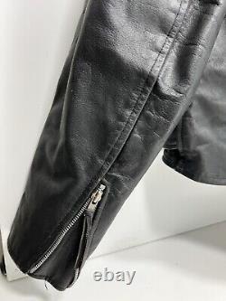 Vintage Wilson's Leather Bike Black Thinsulate Belted Jacket Mens Medium