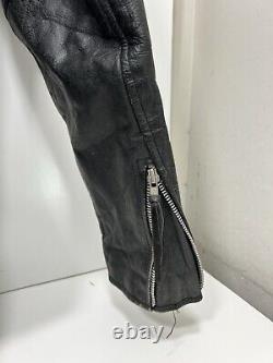 Vintage Wilson's Leather Bike Black Thinsulate Belted Jacket Mens Medium