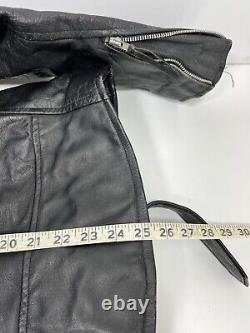 Vintage Wilson's Leather Bike Black Thinsulate Belted Jacket Mens Medium