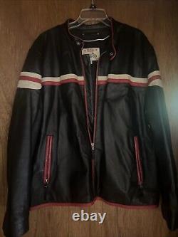 Vintage Wilson's leather Racing Motorcycle Jacket XL