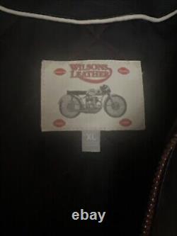 Vintage Wilson's leather Racing Motorcycle Jacket XL