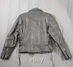Vintage? Wilsons Black Leather Motorcycle Biker Jacket Small Heavy Thinsulate