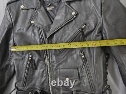 Vintage? Wilsons Black Leather Motorcycle Biker Jacket Small Heavy Thinsulate