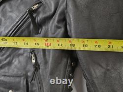 Vintage? Wilsons Black Leather Motorcycle Biker Jacket Small Heavy Thinsulate