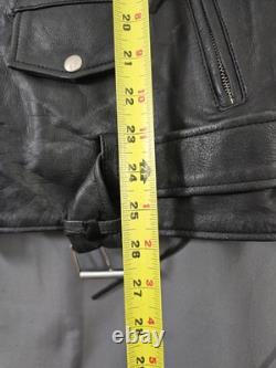 Vintage? Wilsons Black Leather Motorcycle Biker Jacket Small Heavy Thinsulate