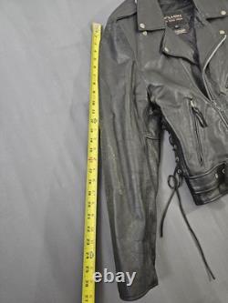 Vintage? Wilsons Black Leather Motorcycle Biker Jacket Small Heavy Thinsulate