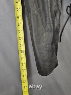 Vintage? Wilsons Black Leather Motorcycle Biker Jacket Small Heavy Thinsulate