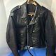 Vintage Wilsons Black Leather Motorcycle Jacket Belted Size Large Heavy Punk VTG