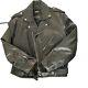 Vintage Wilsons Classic Black Leather Motorcycle Moto Biker Jacket Mens L