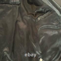 Vintage Wilsons Classic Black Leather Motorcycle Moto Biker Jacket Mens L