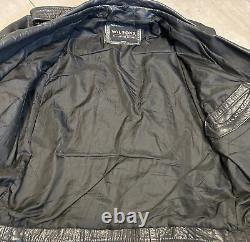Vintage Wilsons Classic Black Leather Motorcycle Moto Biker Jacket Mens M