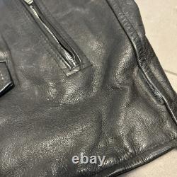 Vintage Wilsons Classic Black Leather Motorcycle Moto Biker Jacket Mens M