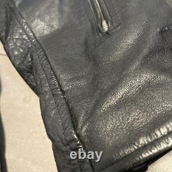 Vintage Wilsons Classic Black Leather Motorcycle Moto Biker Jacket Mens M