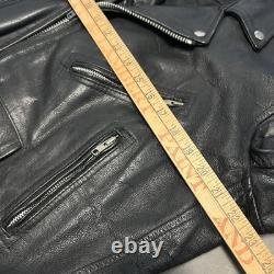 Vintage Wilsons Classic Black Leather Motorcycle Moto Biker Jacket Mens M