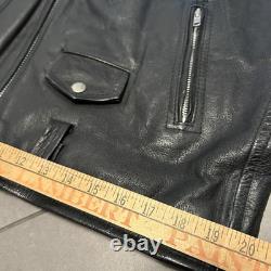 Vintage Wilsons Classic Black Leather Motorcycle Moto Biker Jacket Mens M