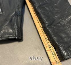 Vintage Wilsons Classic Black Leather Motorcycle Moto Biker Jacket Mens M