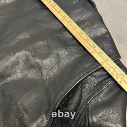 Vintage Wilsons Classic Black Leather Motorcycle Moto Biker Jacket Mens M