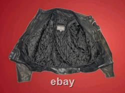 Vintage Wilsons Heavy Duty Leather Motorcycle Jacket Men Medium Black Cafe Racer