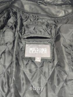 Vintage Wilsons Heavy Duty Leather Motorcycle Jacket Men Medium Black Cafe Racer