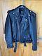 Vintage Wilsons Leather Biker Jacket Black Unisex, XS belted Heavy Thinsulate