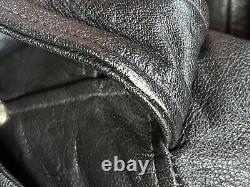 Vintage Wilsons Leather Biker Jacket Black Unisex, XS belted Heavy Thinsulate