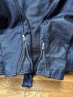Vintage Wilsons Leather Biker Jacket Black Unisex, XS belted Heavy Thinsulate