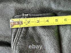Vintage Wilsons Leather Biker Jacket Black Unisex, XS belted Heavy Thinsulate