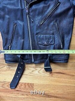 Vintage Wilsons Leather Biker Jacket Black Unisex, XS belted Heavy Thinsulate