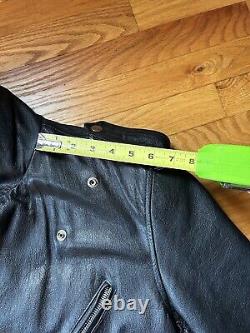 Vintage Wilsons Leather Biker Jacket Black Unisex, XS belted Heavy Thinsulate
