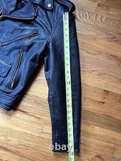 Vintage Wilsons Leather Biker Jacket Black Unisex, XS belted Heavy Thinsulate