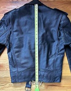Vintage Wilsons Leather Biker Jacket Black Unisex, XS belted Heavy Thinsulate