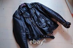 Vintage Wilsons Leather Black Calfskin Classic Motorcycle Biker Leather Jacket