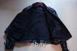 Vintage Wilsons Leather Black Calfskin Classic Motorcycle Biker Leather Jacket