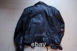 Vintage Wilsons Leather Black Calfskin Classic Motorcycle Biker Leather Jacket