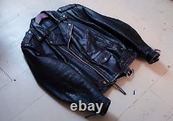 Vintage Wilsons Leather Black Calfskin Classic Motorcycle Biker Leather Jacket