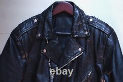 Vintage Wilsons Leather Black Calfskin Classic Motorcycle Biker Leather Jacket