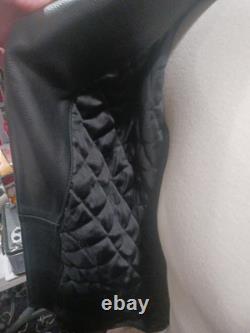 Vintage Wilsons Leather Classic Style Black Biker Motorcycle Jacket Large