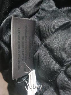 Vintage Wilsons Leather Classic Style Black Biker Motorcycle Jacket Large
