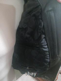 Vintage Wilsons Leather Classic Style Black Biker Motorcycle Jacket Large