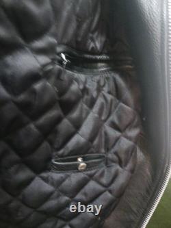 Vintage Wilsons Leather Classic Style Black Biker Motorcycle Jacket Large