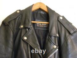 Vintage Wilsons Leather Exports Black Leather Biker Jacket