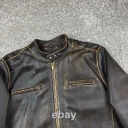 Vintage Wilsons Leather Jacket Mens 2XL Brown Moto Motorcycle Cafe Racer Heavy