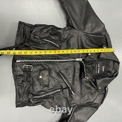 Vintage Wilsons Leather Motorcycle Jacket Black Belted Thinsulate Biker Mens M
