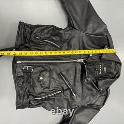 Vintage Wilsons Leather Motorcycle Jacket Black Belted Thinsulate Biker Mens M