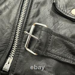 Vintage Wilsons Leather Motorcycle Jacket Black Belted Thinsulate Biker Mens M
