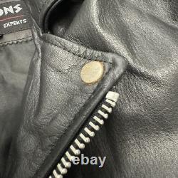 Vintage Wilsons Leather Motorcycle Jacket Black Belted Thinsulate Biker Mens M