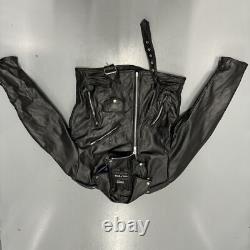 Vintage Wilsons Leather Motorcycle Jacket Black Belted Thinsulate Biker Mens M